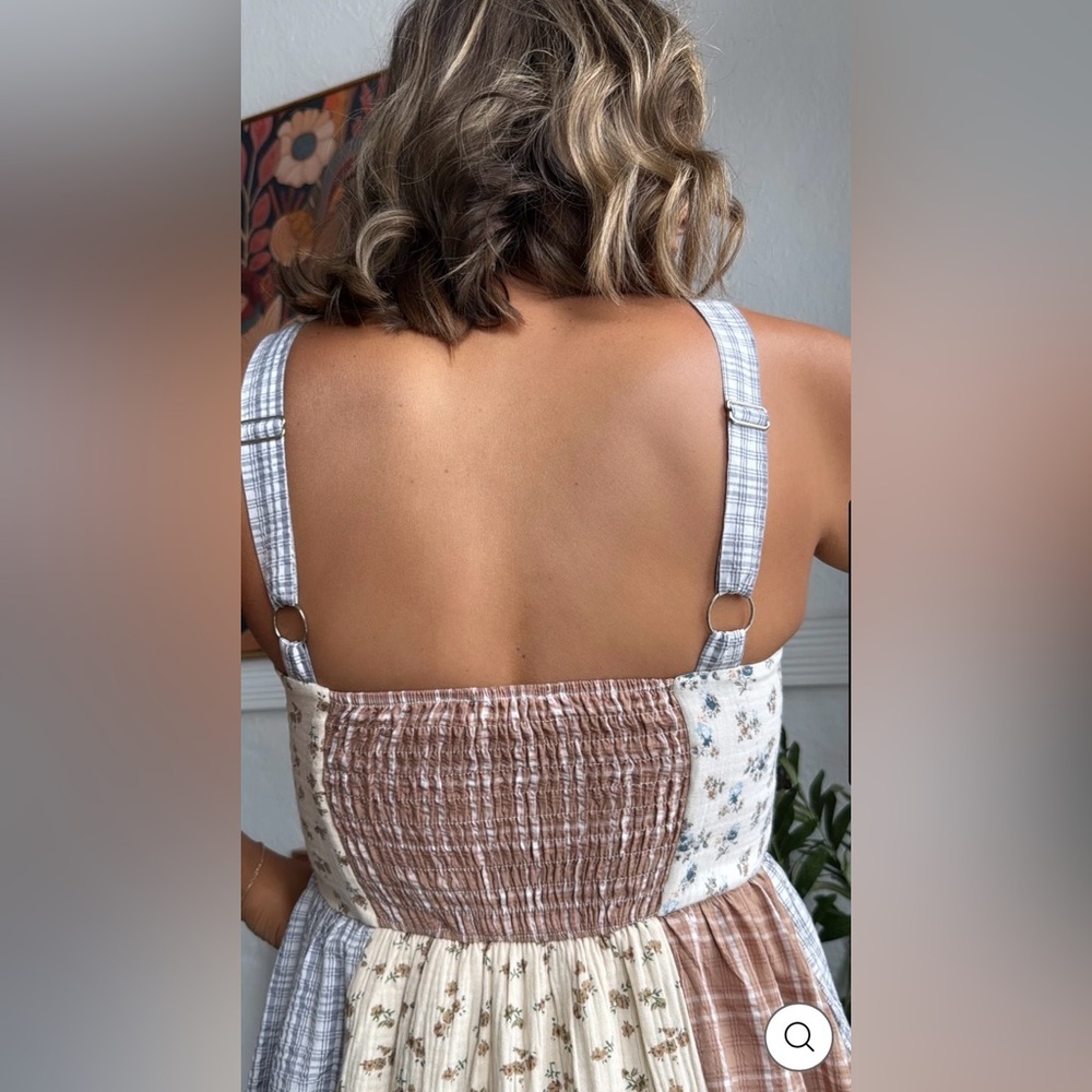 Polygram Viral Boho Patchwork Blooms Sleeveless Midi Dress Size 1XL - Picture 2 of 7